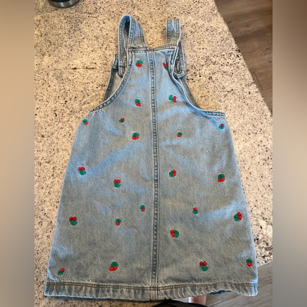Gap denim dress with cherries little girl size 5 - Picture 4 of 5